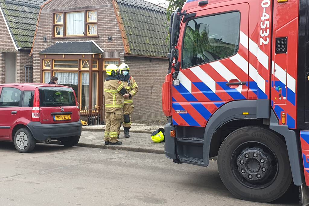 Gaslek in voortuin van woning