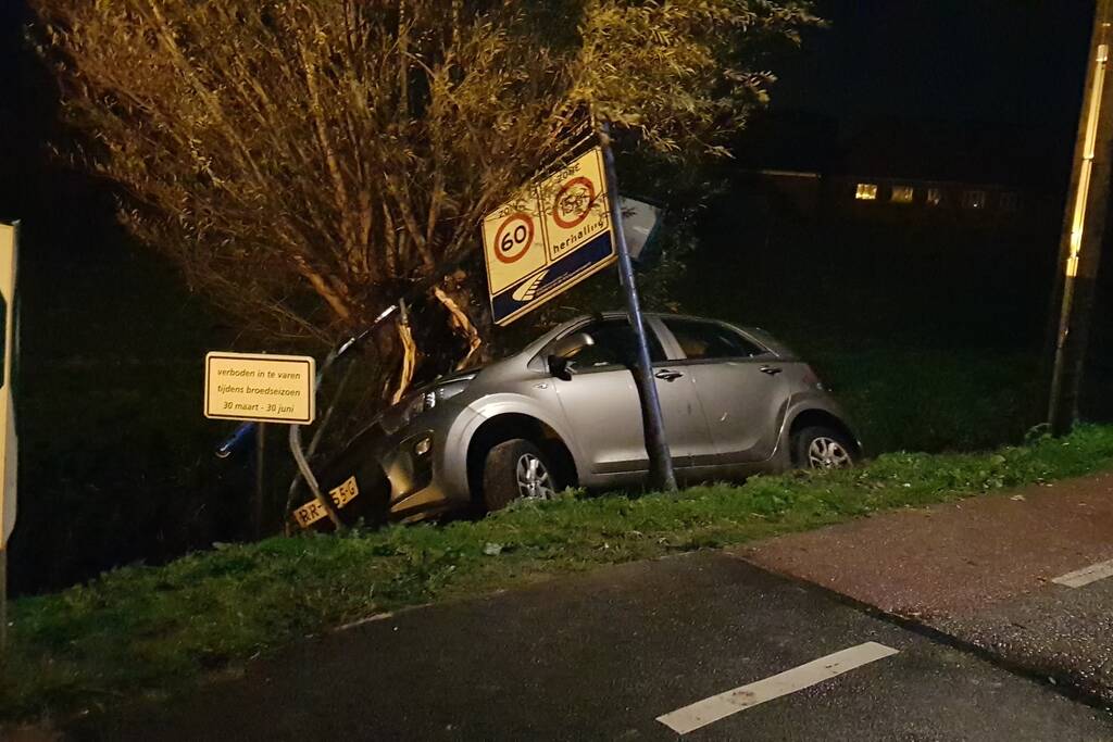 Inzittenden slaan op vlucht na crash met auto
