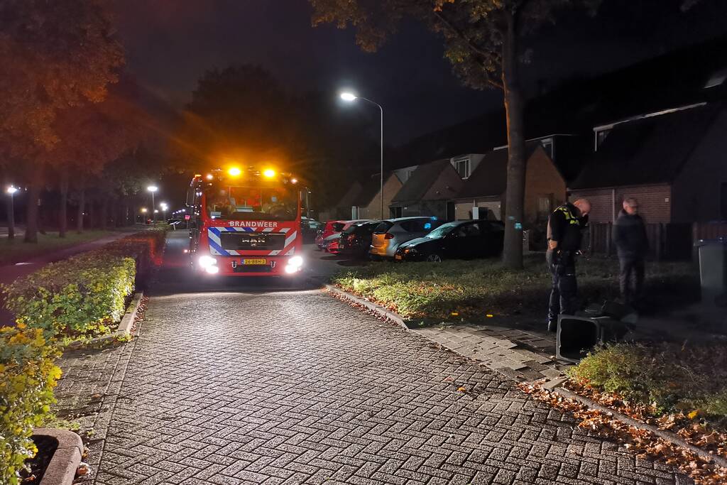 Papiercontainer verwoest door brand