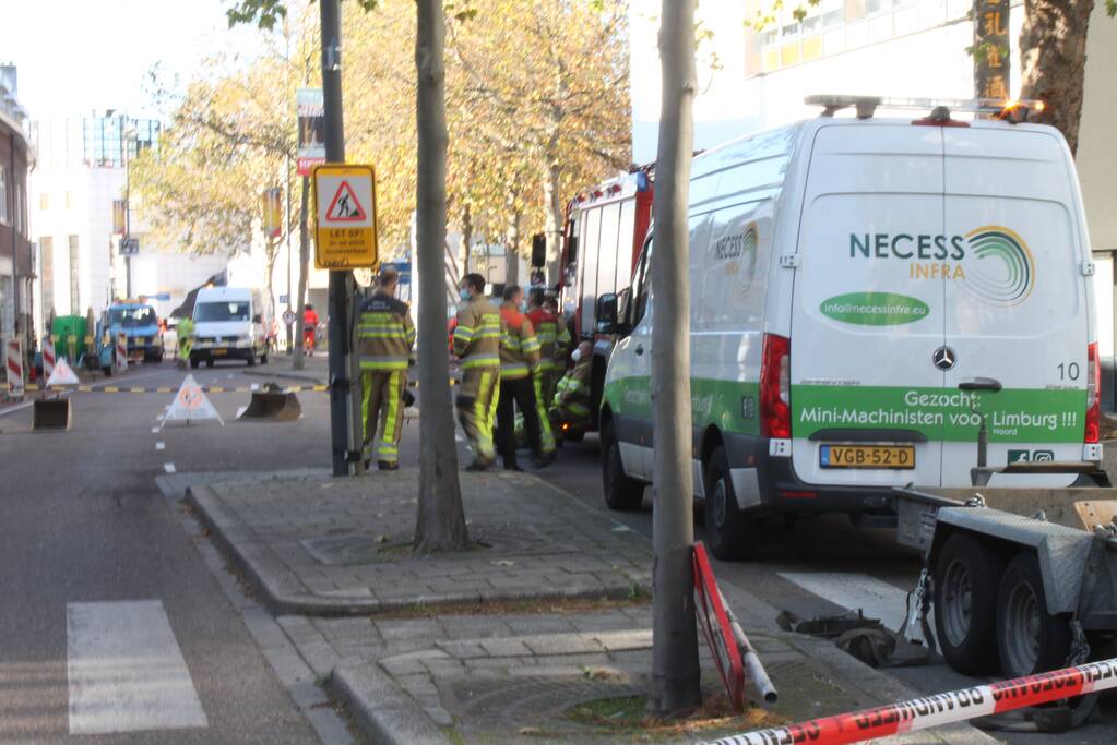 Straat volledig afgezet door gaslek