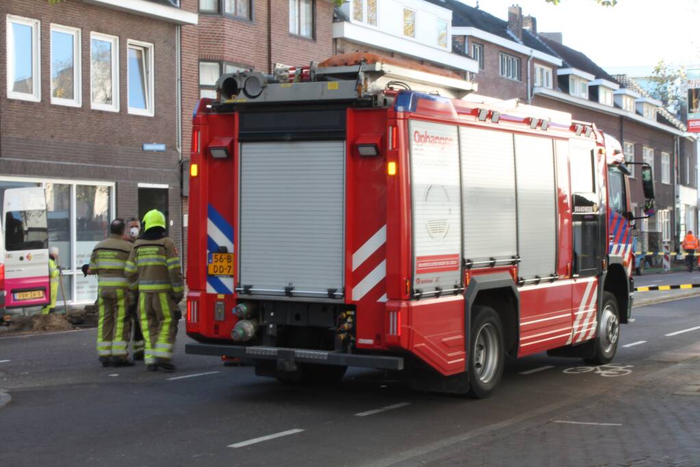 Straat volledig afgezet door gaslek