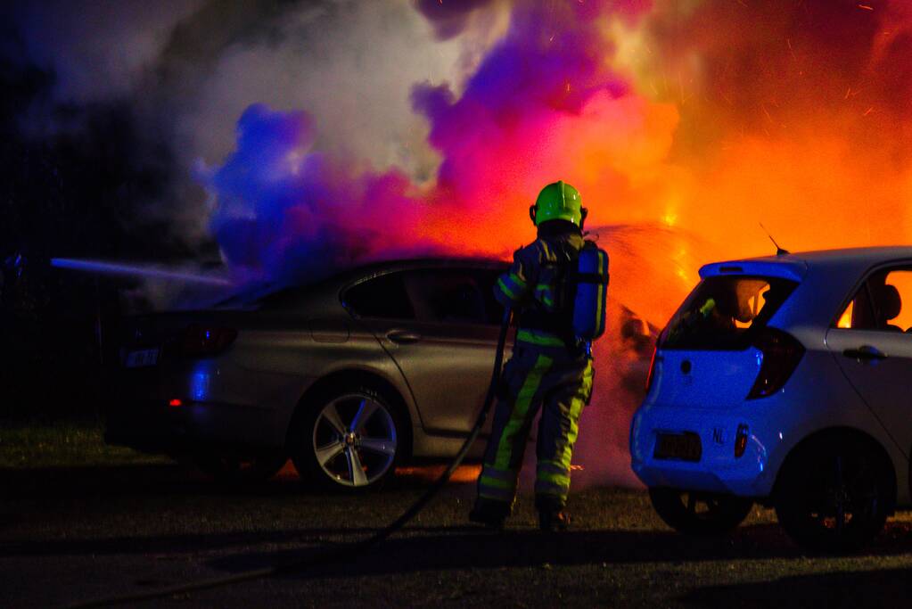 Auto verwoest door brand