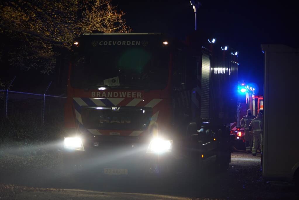 Berg afval in brand achter schoolgebouw