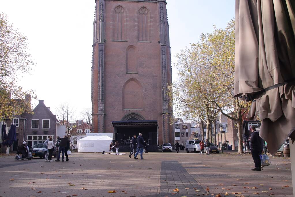 Demonstratie voor de vrijheid bij Onze Lieve Vrouwetoren