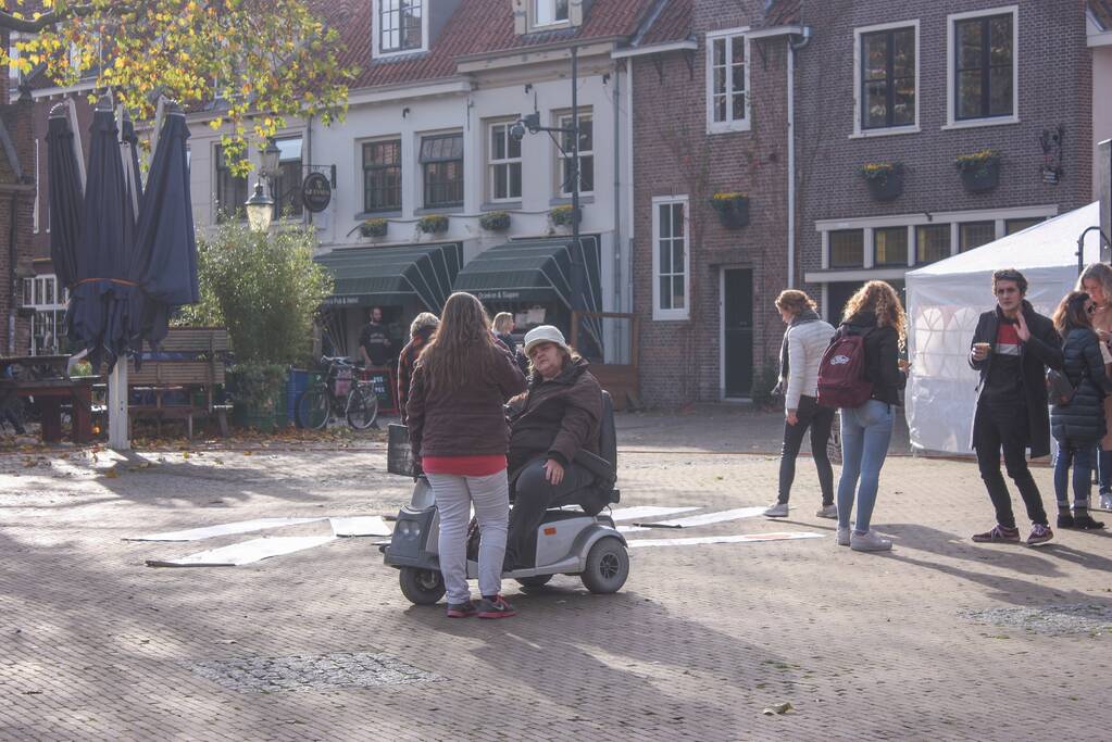 Demonstratie voor de vrijheid bij Onze Lieve Vrouwetoren