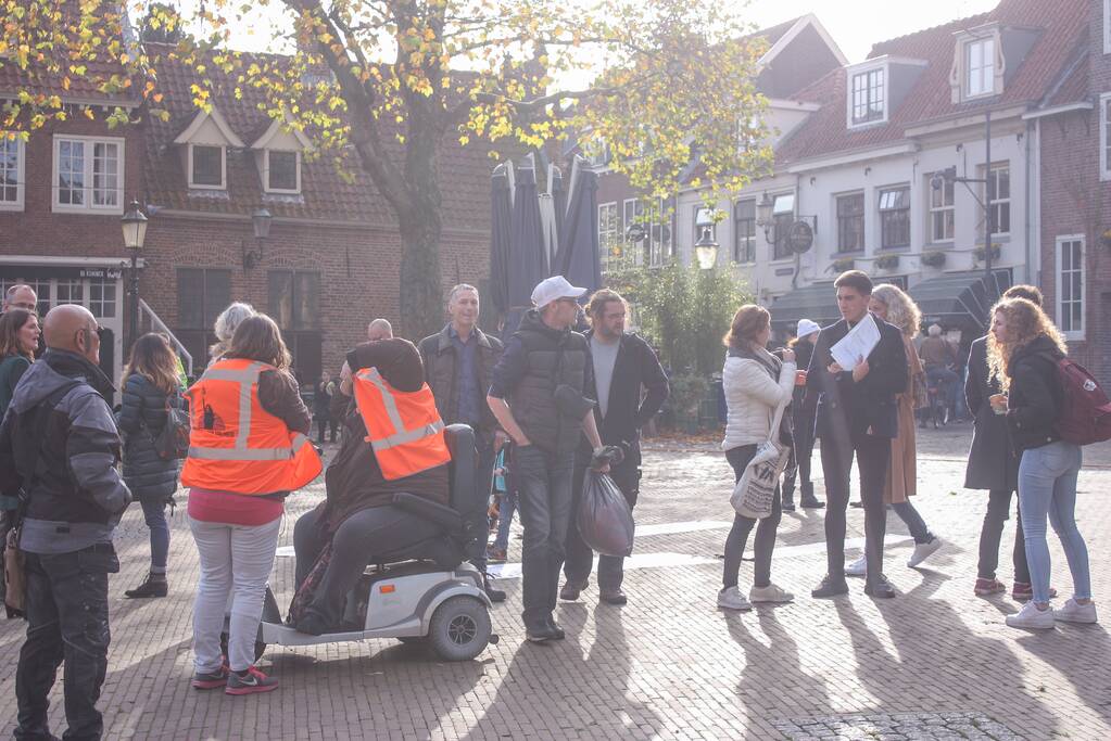 Demonstratie voor de vrijheid bij Onze Lieve Vrouwetoren