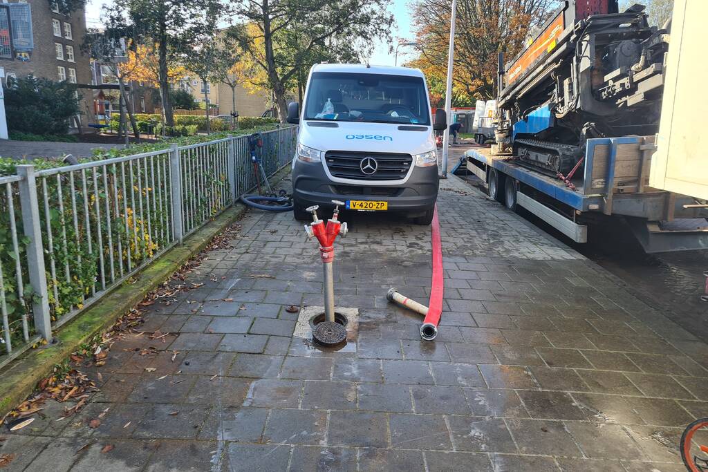 Waterleiding beschadigd door boorwerkzaamheden