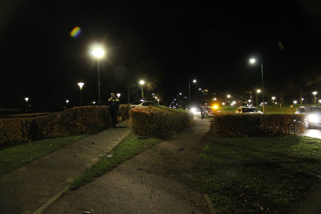 Automobilist verliest macht over het stuur en belandt in struiken