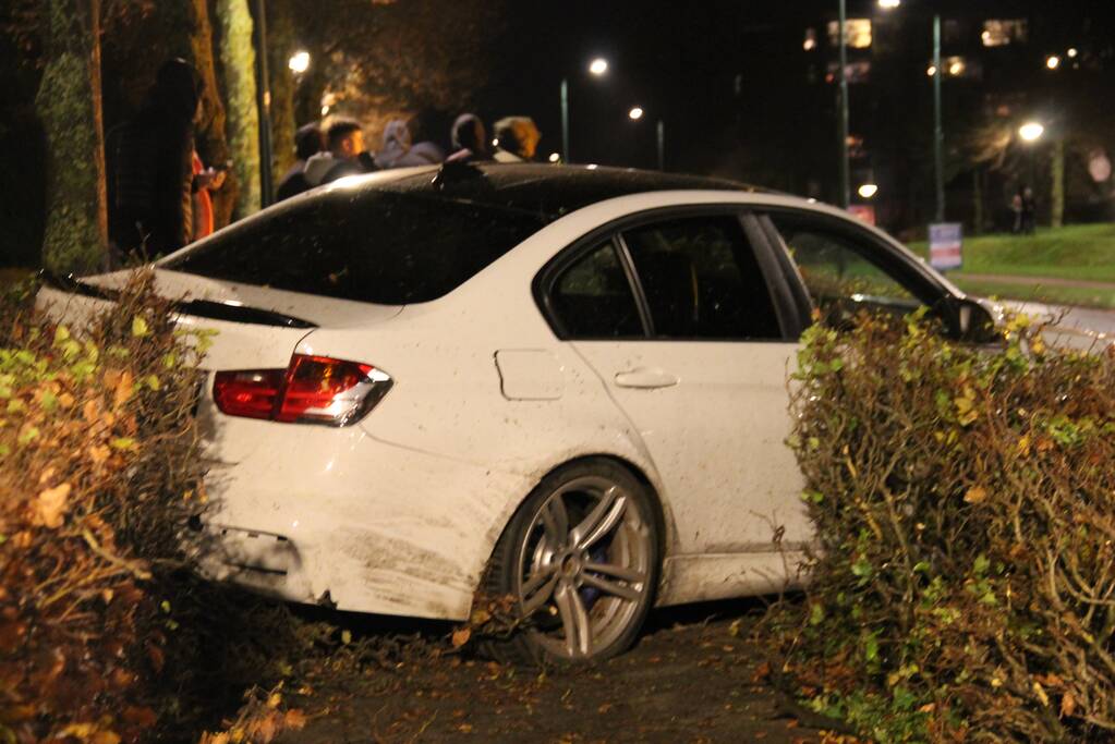 Automobilist verliest macht over het stuur en belandt in struiken