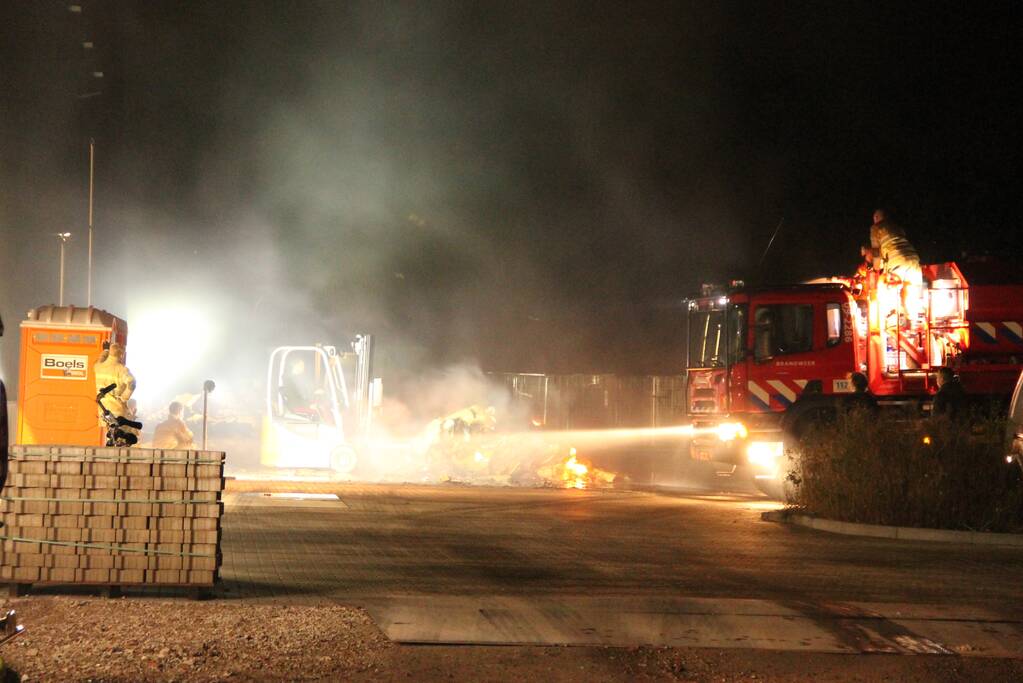 Forse buitenbrand bij bedrijfspand