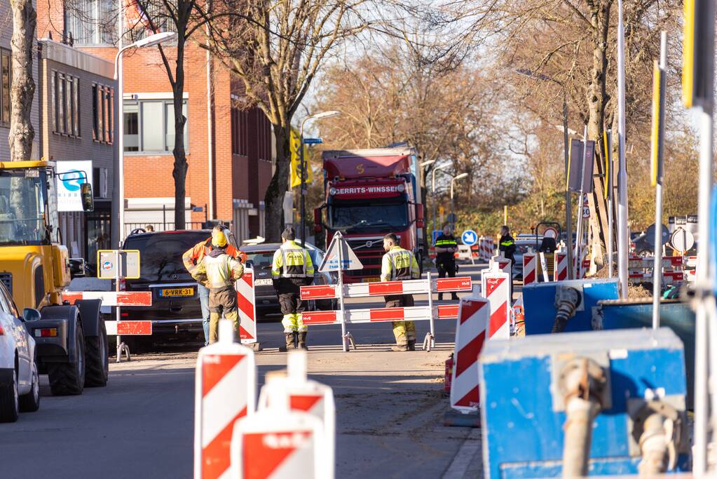 Gasleiding geraakt bij graafwerkzaamheden in de Isselt
