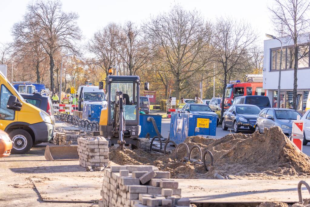 Gasleiding geraakt bij graafwerkzaamheden in de Isselt