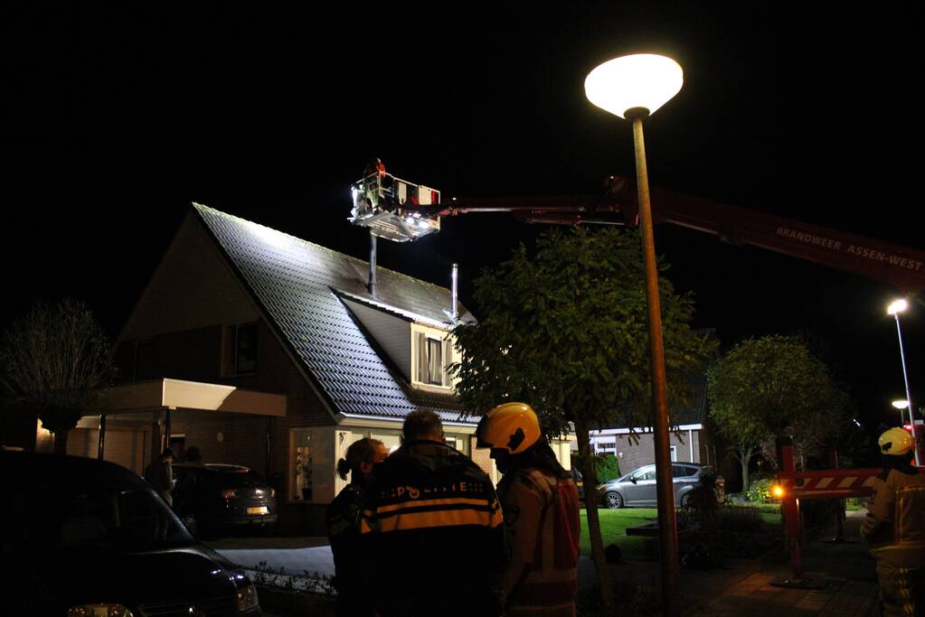 Brand ontstaan in schoorsteen van woning