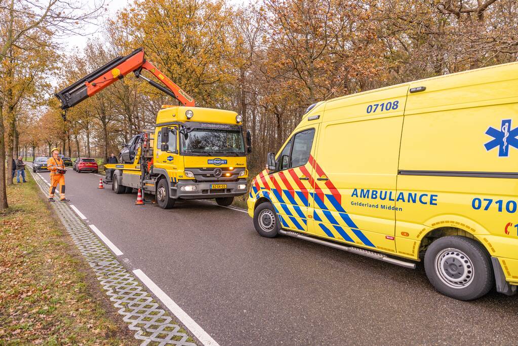 Auto vliegt uit de bocht en knalt tegen boom
