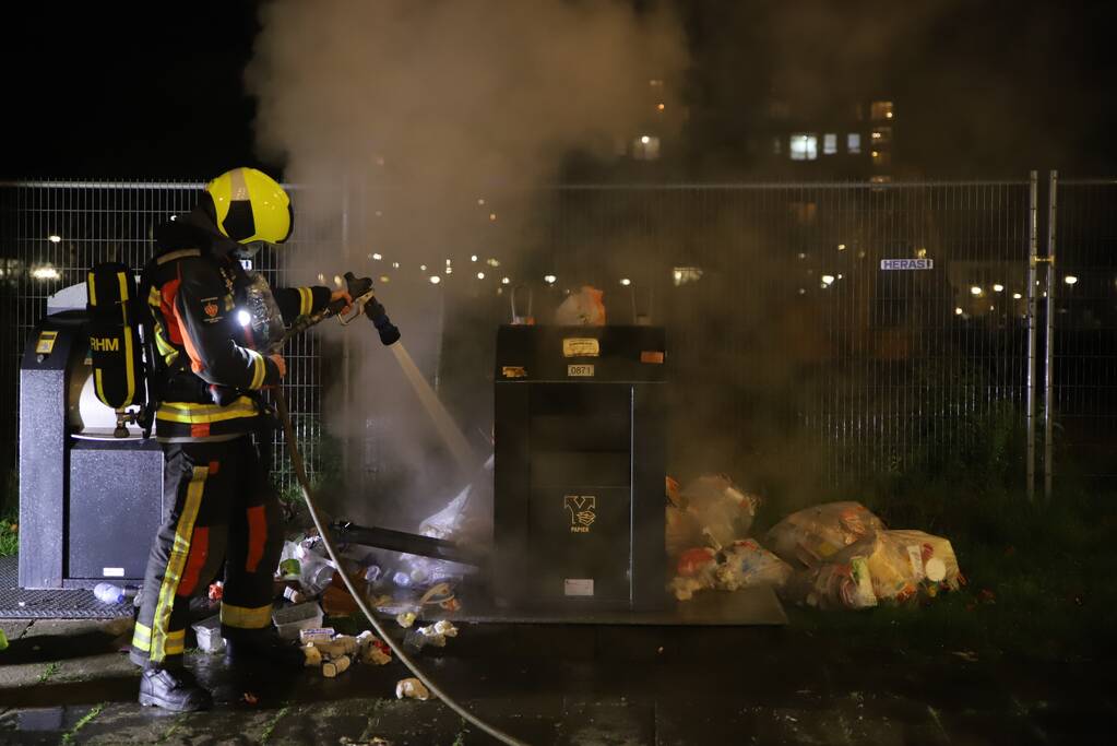 Brand in ondergrondse container