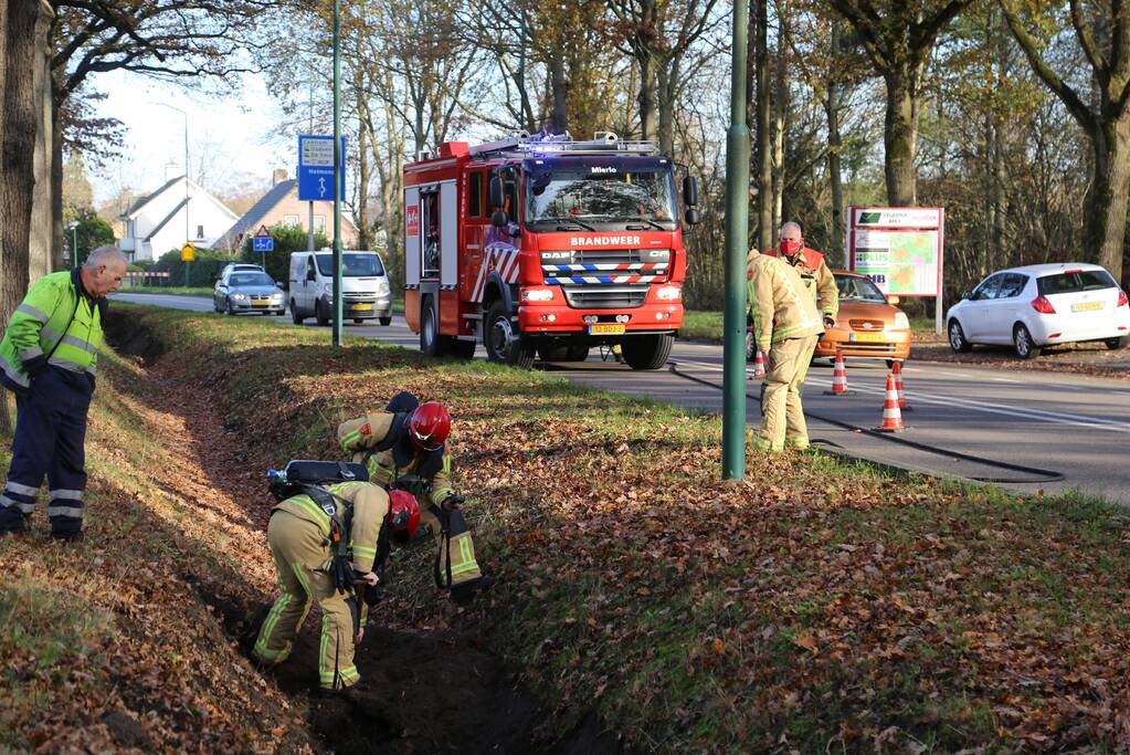 Gemeente raakt gasleiding tijdens schoonmaken van sloot