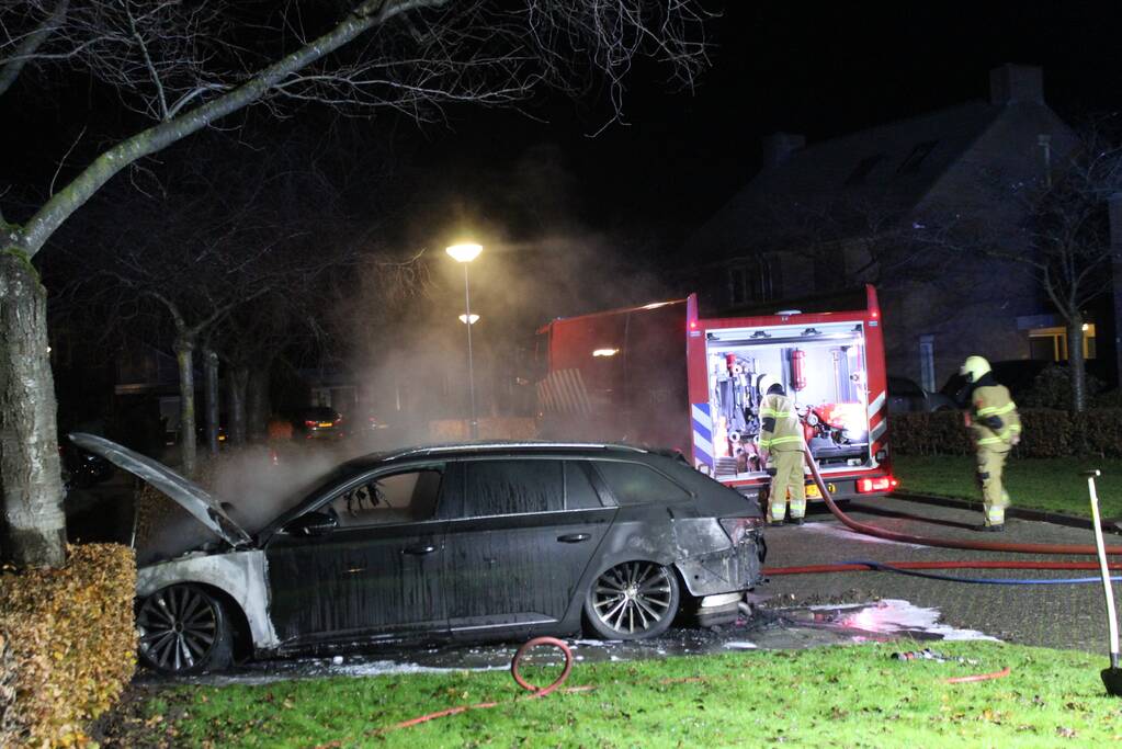 Geparkeerde auto brandt volledig uit