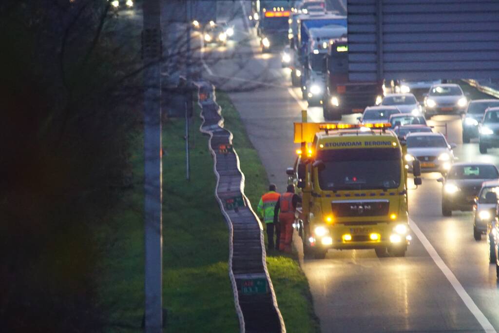 Flinke file door ongeval op snelweg