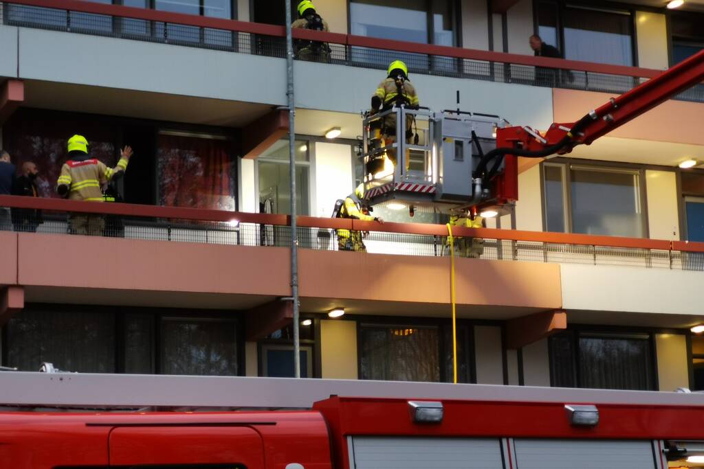 Brand op tweede etage in appartement