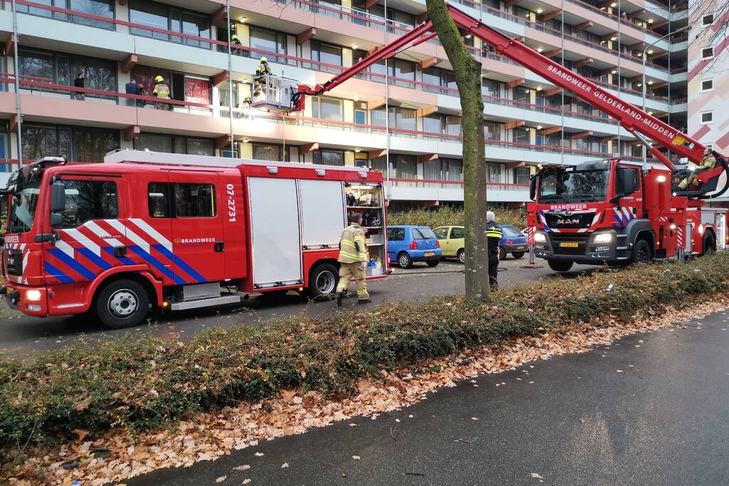 Brand op tweede etage in appartement