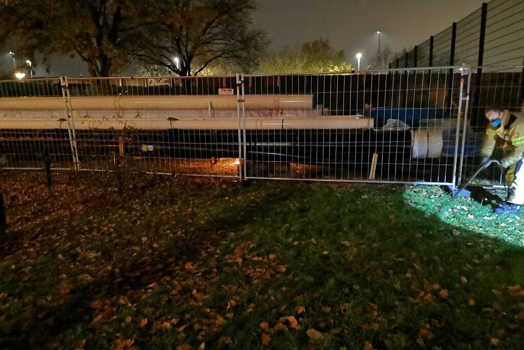 Brand gesticht onder buizen