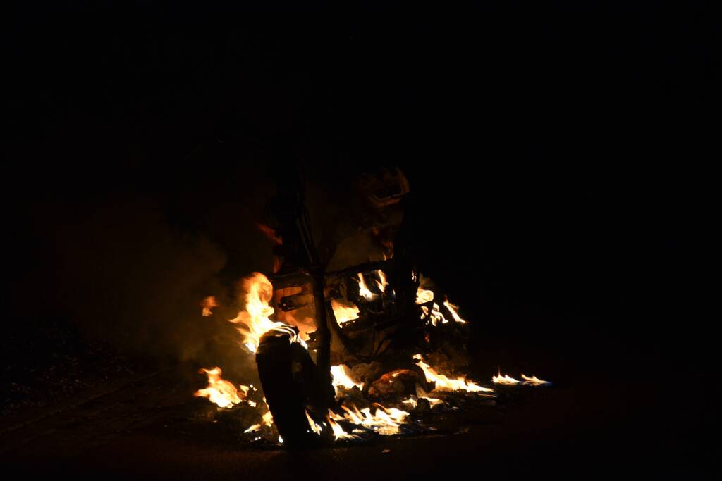 Scooter vat vlam tijdens rit