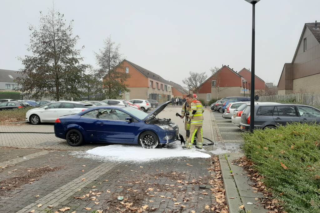 Auto met pech vliegt in brand