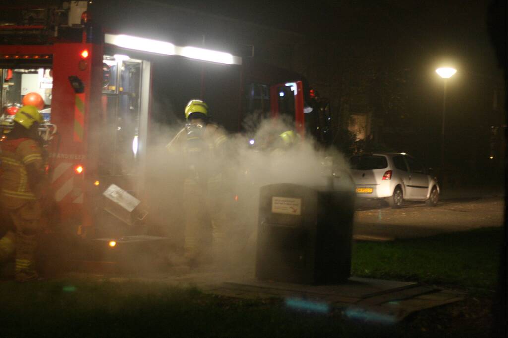 Brand in container snel geblust