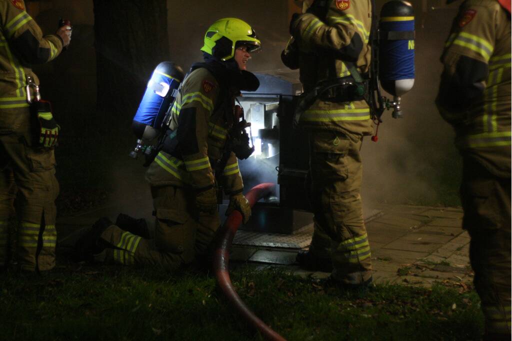 Brand in container snel geblust