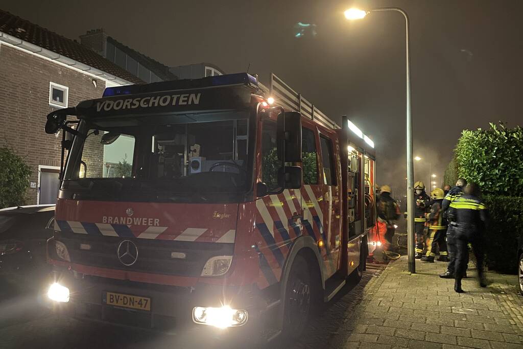 Amerikaanse bestelbus verwoest door brand
