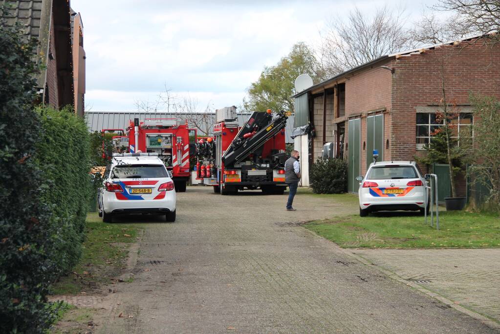 Veel hulpdiensten ingezet voor incident in schuur