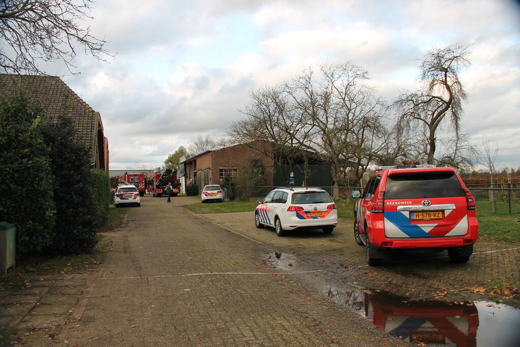 Veel hulpdiensten ingezet voor incident in schuur