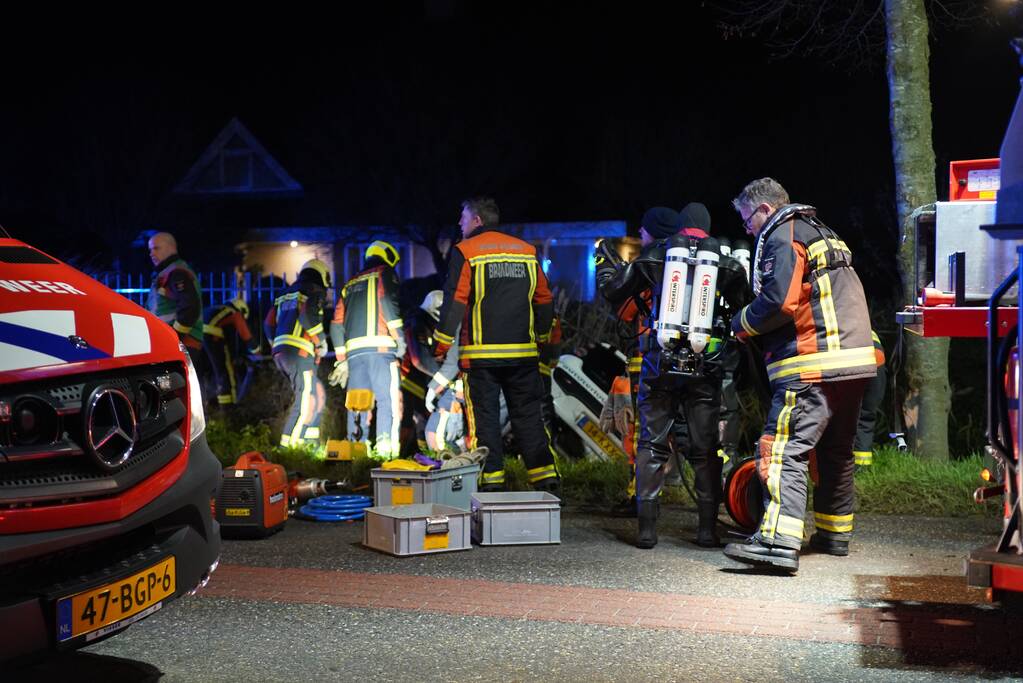 Auto raakt van de weg en belandt in de greppel