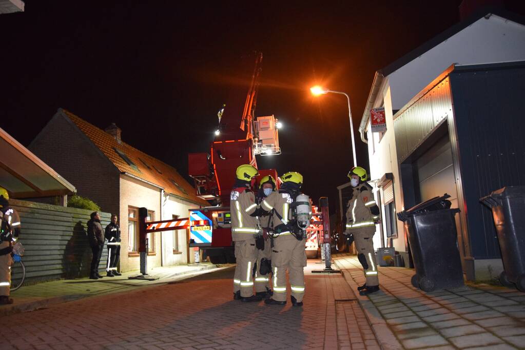 Schoorsteen geveegd na brand