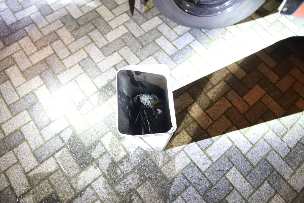 Prullenbak geblust met twee emmers water