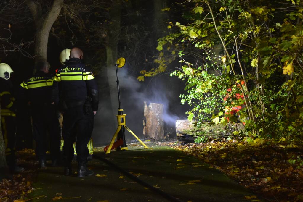 Brand in boom snel geblust