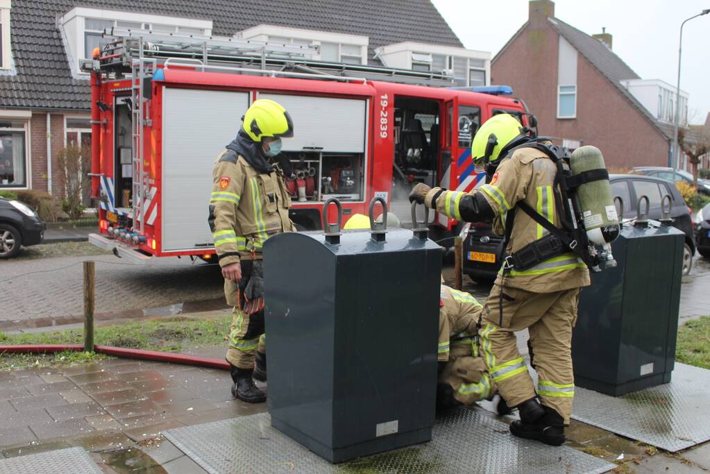 Brand in ondergrondse container geblust
