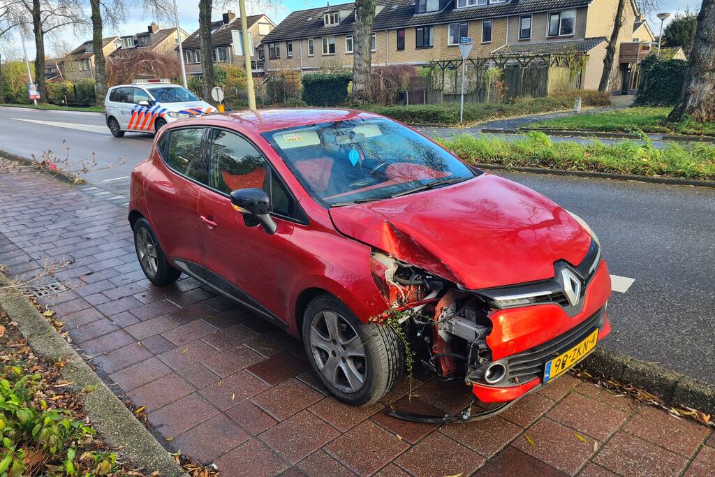 Auto en bushokje gesloopt