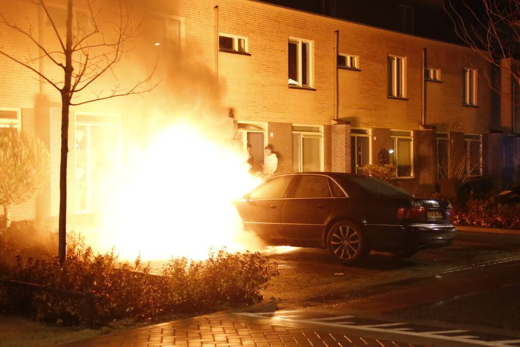 Geparkeerde auto brandt volledig uit