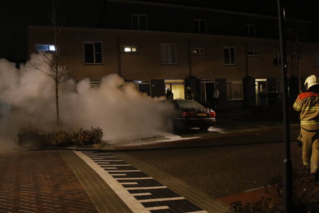 Geparkeerde auto brandt volledig uit