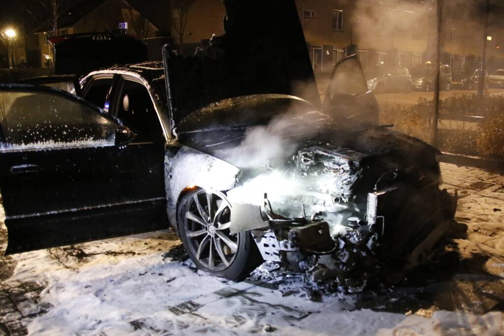 Geparkeerde auto brandt volledig uit