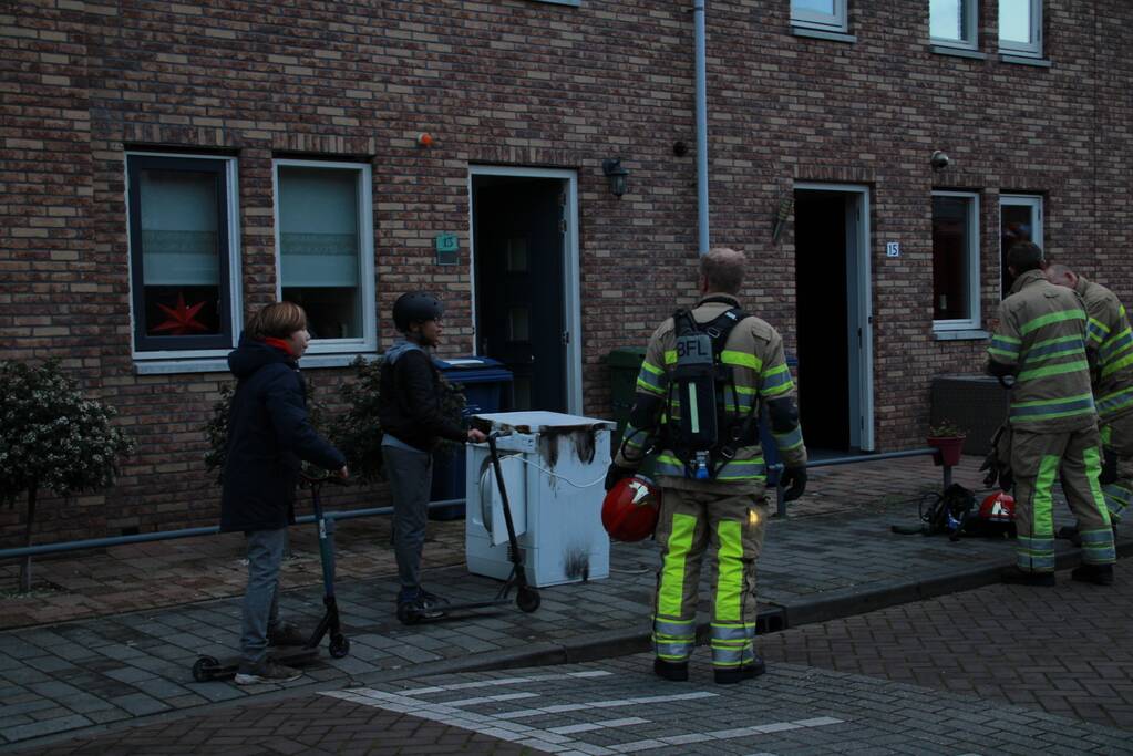 Wasdroger in brand in woning