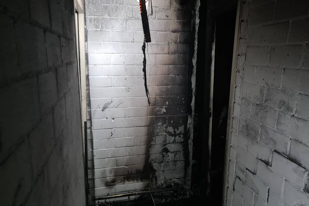 Brand in kelderbox van flat