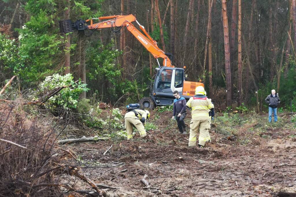 Gasleiding geraakt bij rooien bomen