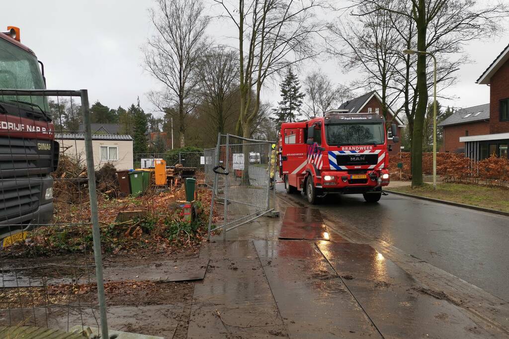 Gasleiding geraakt bij rooien bomen