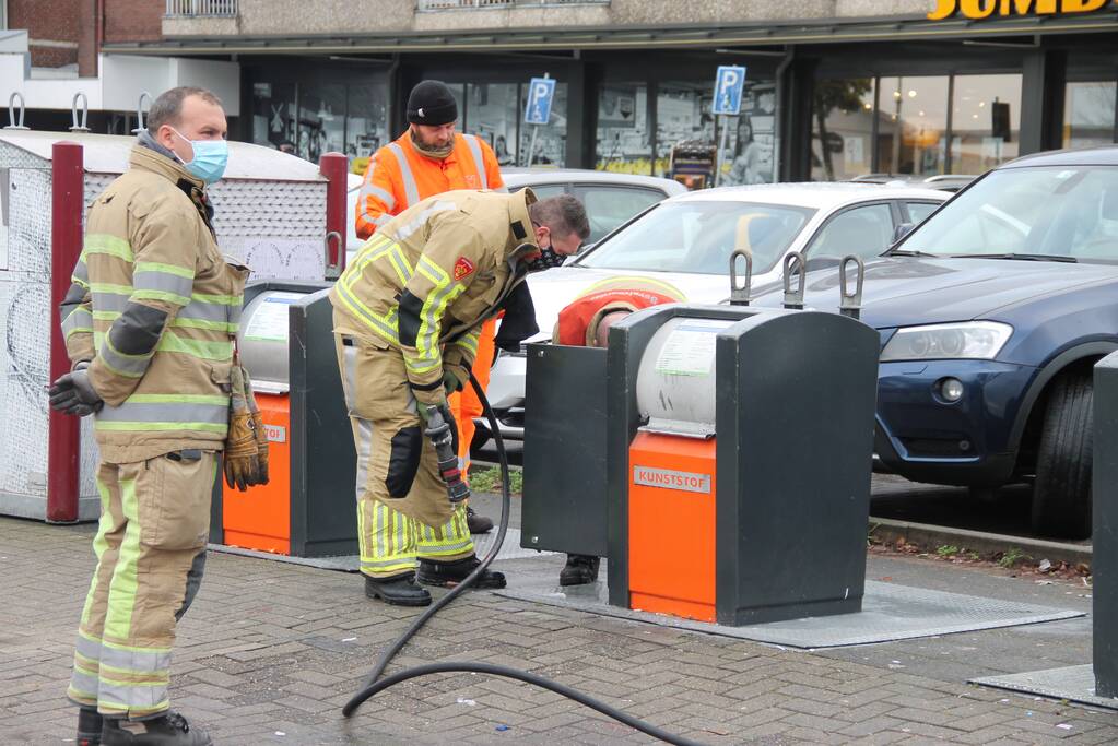 Brand in ondergrondse container