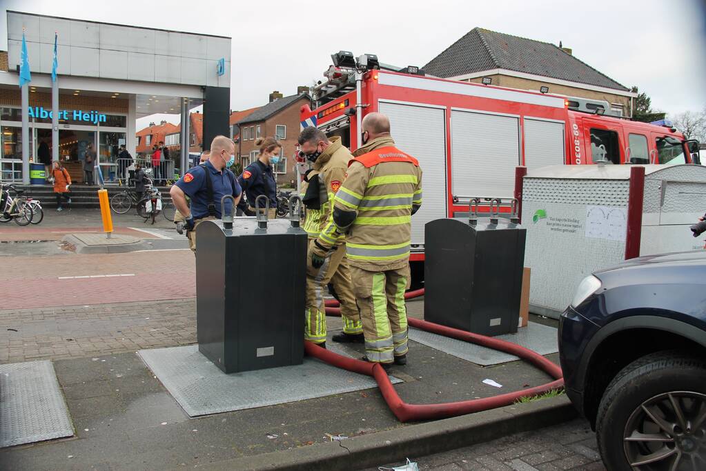 Brand in ondergrondse container