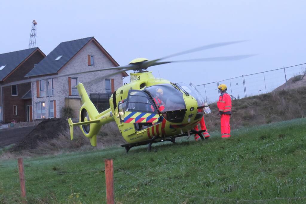 Traumahelikopter landt voor incident
