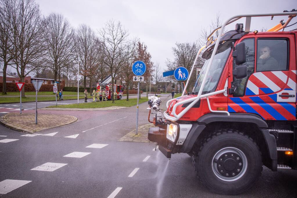Meerdere straten bevuild met onbekende vloeistof