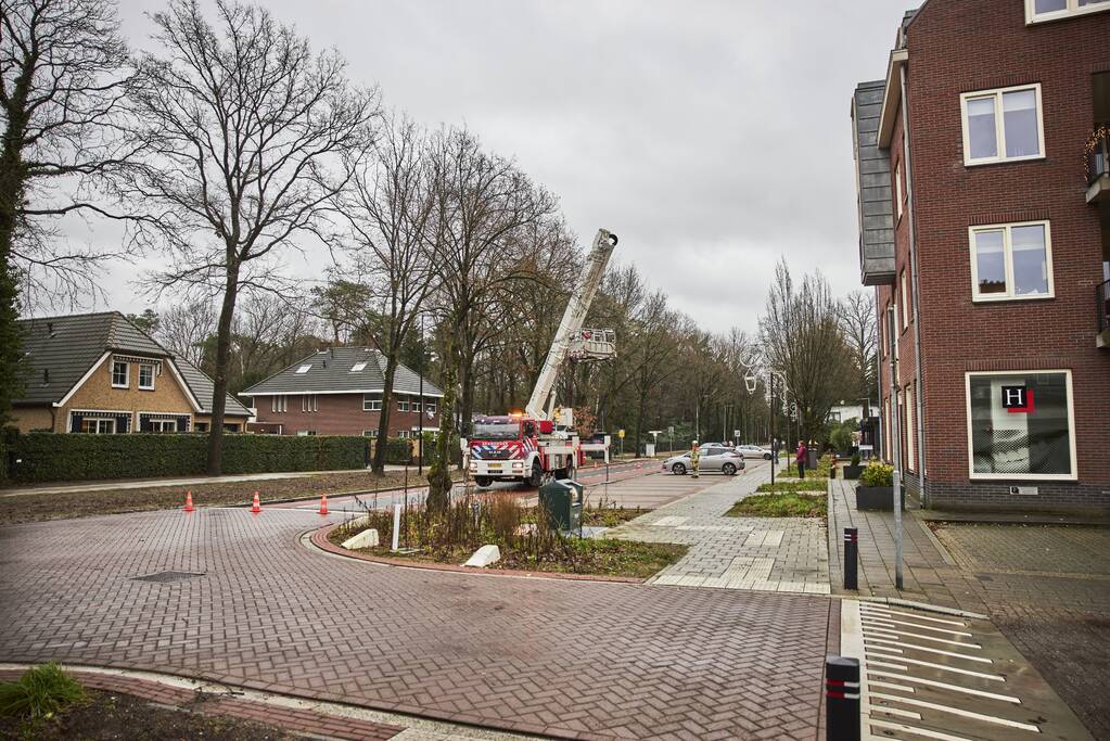 Brandweer verwijdert gevaarlijk hangende tak